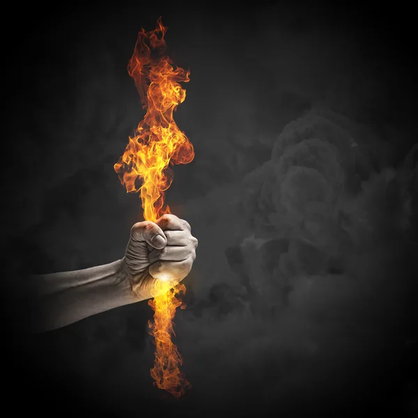 Tűz a kezében — Stock Fotó