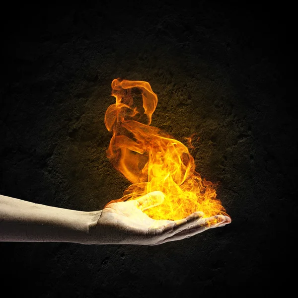 Fire in hand — Stock Photo, Image