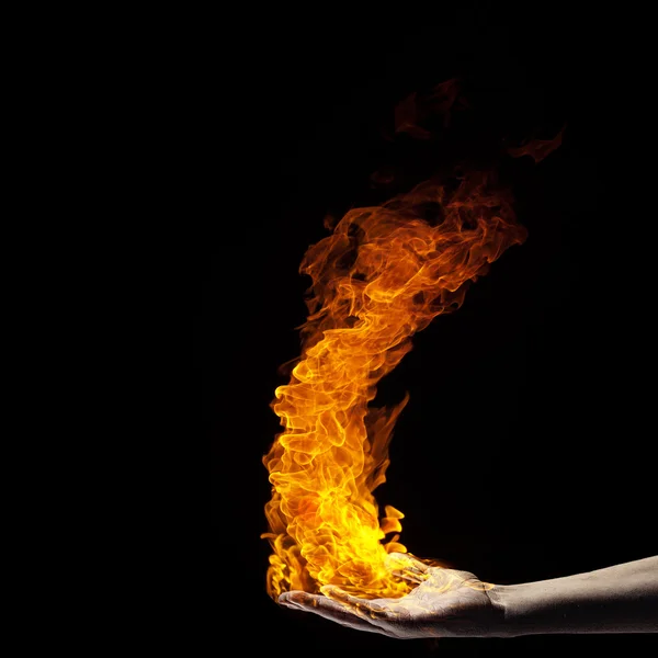 Fire in hand — Stock Photo, Image