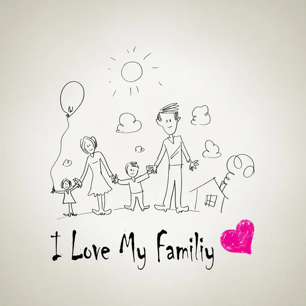 Eu amo a minha família — Fotografia de Stock
