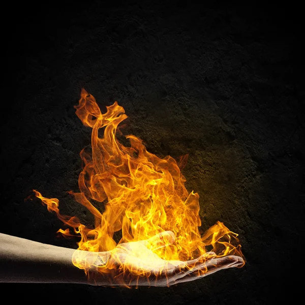 Fire in hand — Stock Photo, Image