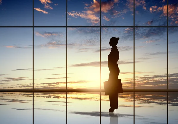 Silhouette of businesswoman — Stock Photo, Image