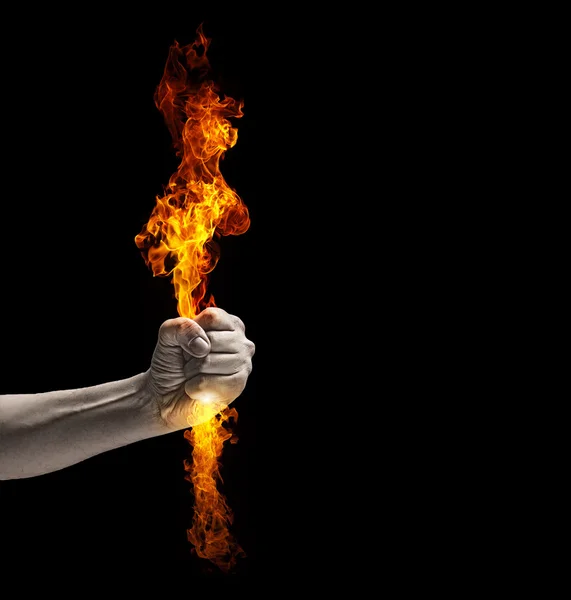 Fire in hand — Stock Photo, Image