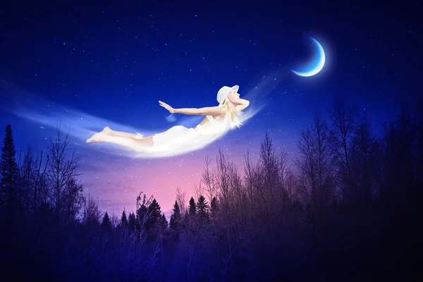 Sonhando à noite — Fotografia de Stock