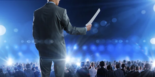 Business man on stage — Stock Photo, Image