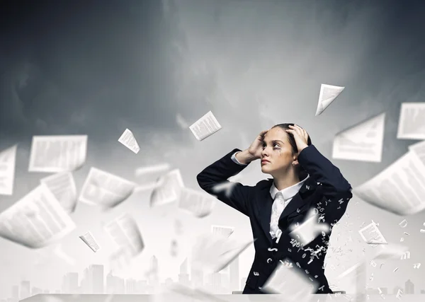 Depressed businesswoman — Stock Photo, Image