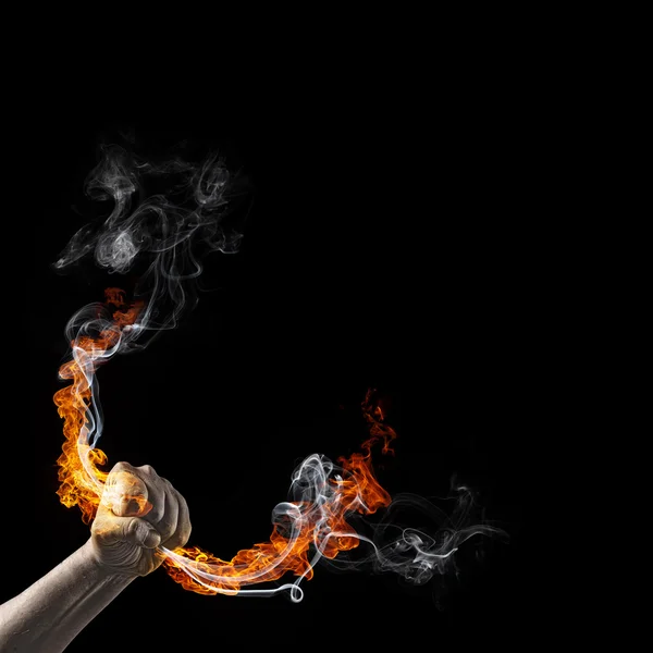 Fire in hand — Stock Photo, Image