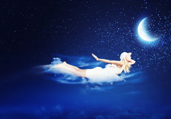 Sonhando à noite — Fotografia de Stock