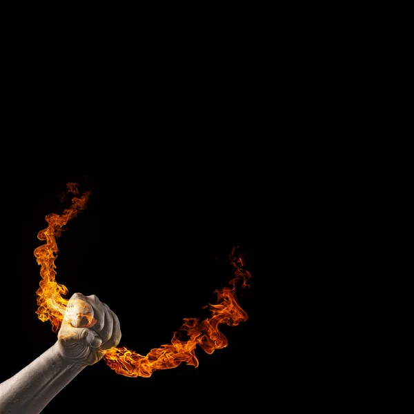 Brann i hånden – stockfoto