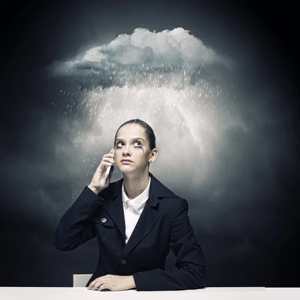 Upset businesswoman — Stock Photo, Image