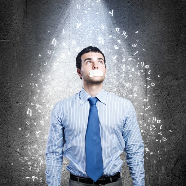 Speechless businessman — Stock Photo, Image