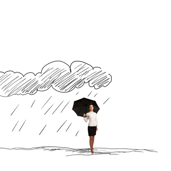 雨下的女人 — 图库照片