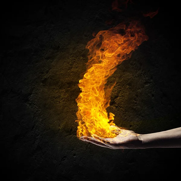 Fire in hand — Stock Photo, Image