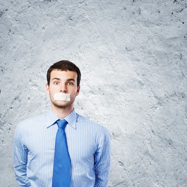 Hombre de negocios sin palabras — Foto de Stock