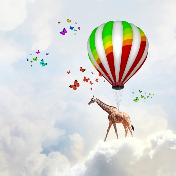 Flygande giraff — Stockfoto