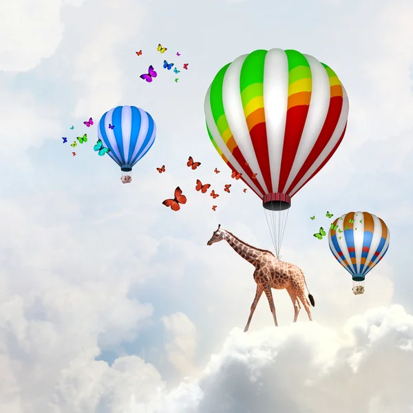 Flying giraffe — Stock Photo, Image