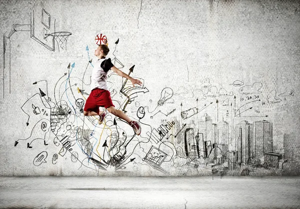 Jogador de basquetebol — Fotografia de Stock