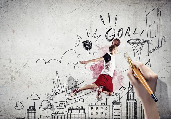 Jogador de basquetebol — Fotografia de Stock