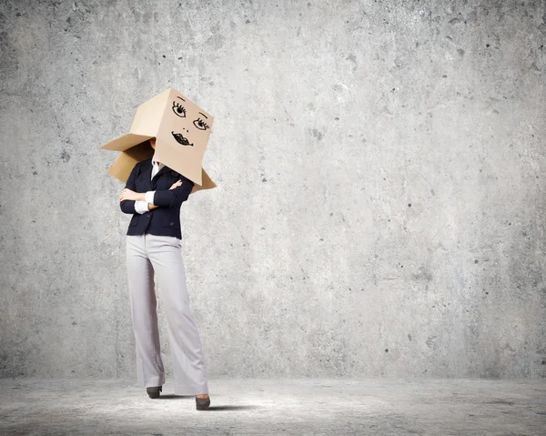 With mask on face — Stock Photo, Image