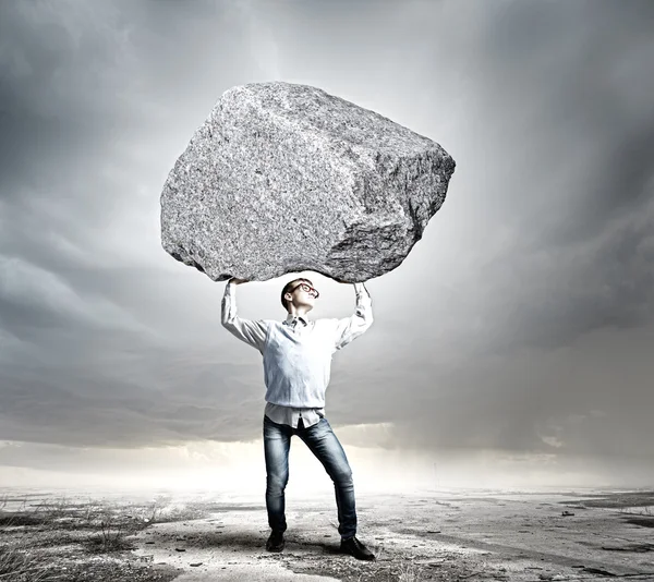 Adam kaldırma taş — Stok fotoğraf