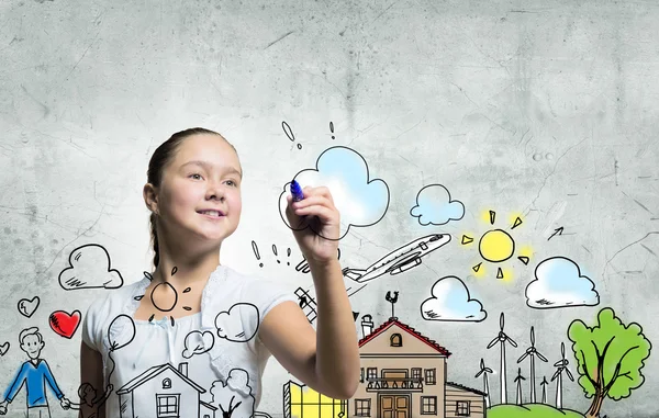 Cute school girl — Stock Photo, Image