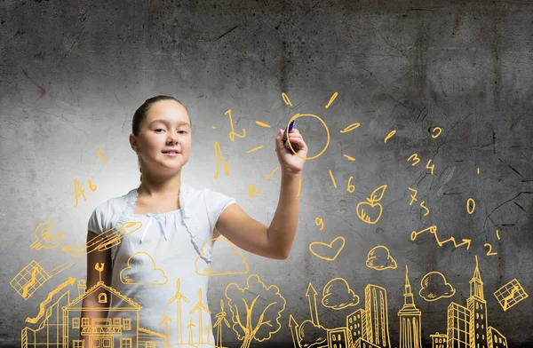 Schattig school meisje — Stockfoto