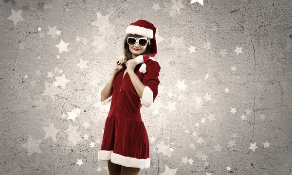 산타 소녀 — 스톡 사진