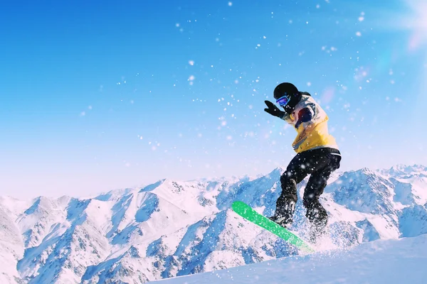 Snowboard en las montañas — Foto de Stock