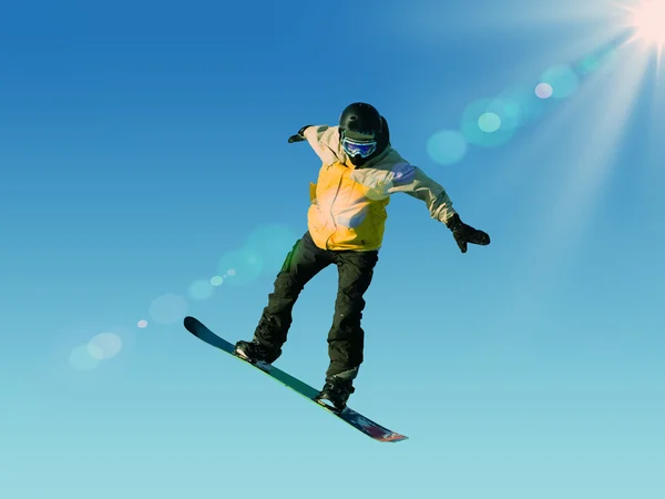 Snowboarding in mountains — Zdjęcie stockowe