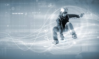 dağlarda snowboard