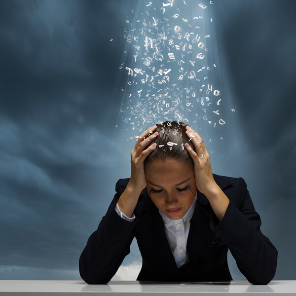 Depressed businesswoman