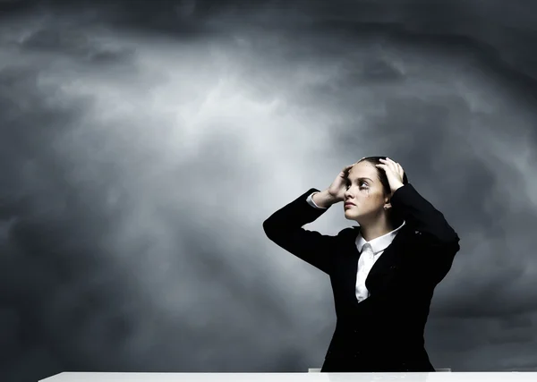 Depressed businesswoman — Stock Photo, Image