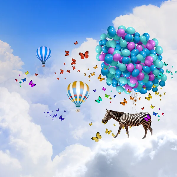 Flying zebra — Stock Photo, Image