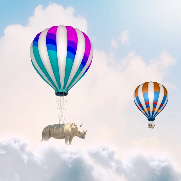 Flying rhino — Stock Photo, Image