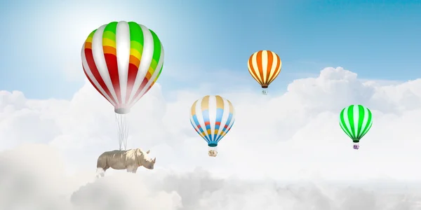 Flying rhino — Stock Photo, Image