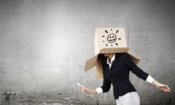 Woman with box — Stock Photo, Image