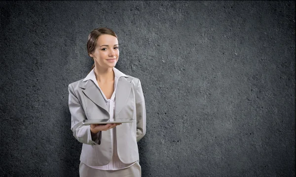 Woman with tablet pc — Stock Photo, Image