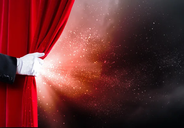 Opened curtain — Stock Photo, Image