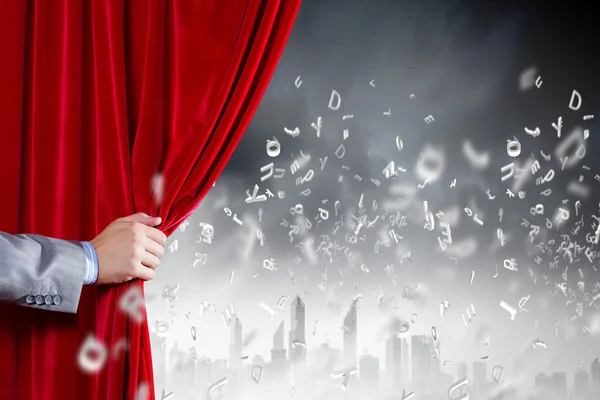 Opened curtain — Stock Photo, Image