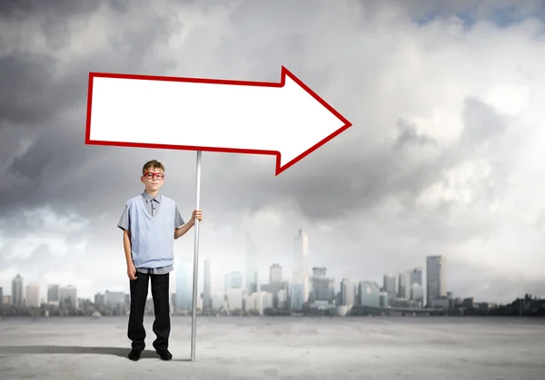 Niño con estandarte — Foto de Stock