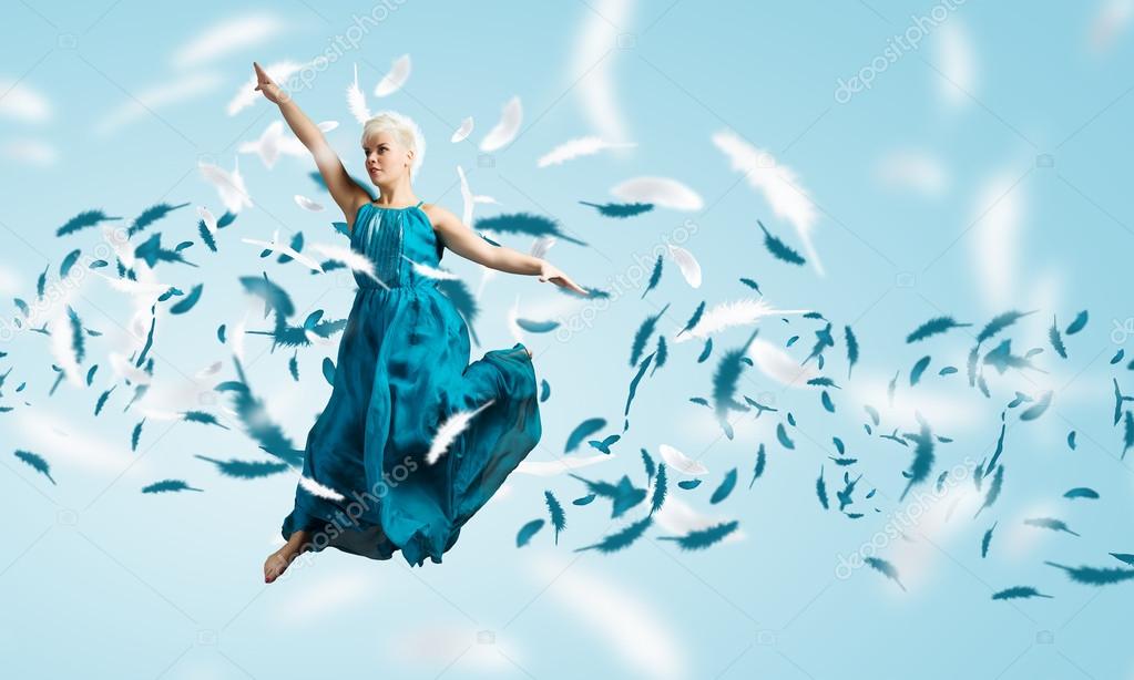Woman dance in the air