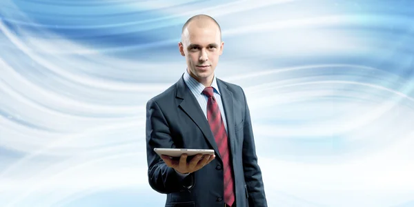 Man with tablet pc — Stock Photo, Image