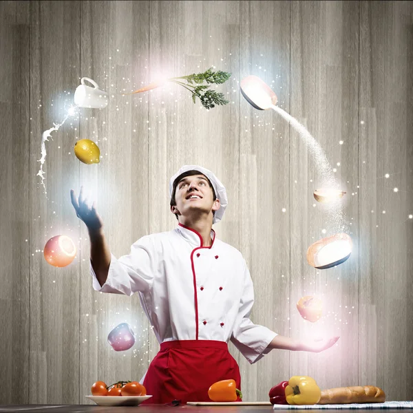 Koken in de keuken — Stockfoto