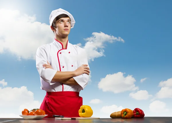 Cook at kitchen — Stock Photo, Image