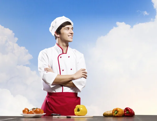 Cook at kitchen — Stock Photo, Image