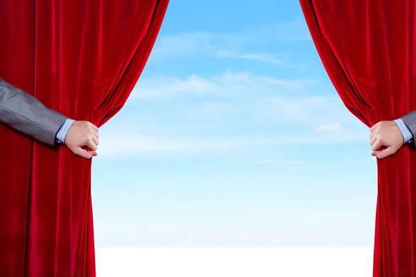 Opened curtain — Stock Photo, Image