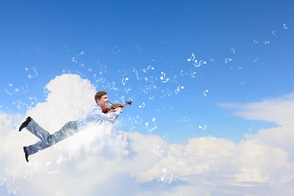 Homem com violino — Fotografia de Stock