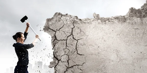 Destroying barriers — Stock Photo, Image