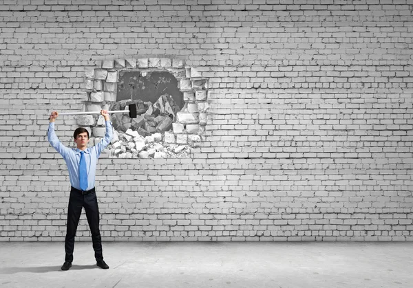 Destroying barriers — Stock Photo, Image