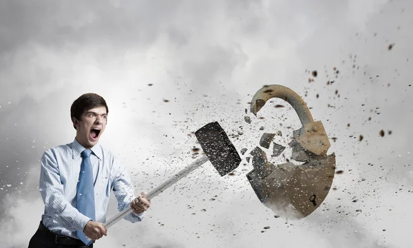 Destroying barriers — Stock Photo, Image